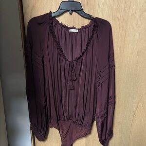 Free People Deep Purple Long Sleeve Top